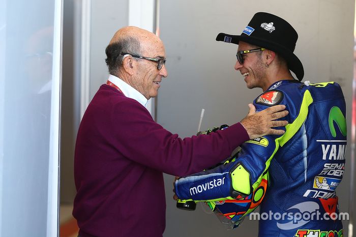 Carmelo Ezpeleta, CEO de Dorna Sports, Valentino Rossi, Yamaha Factory Racing