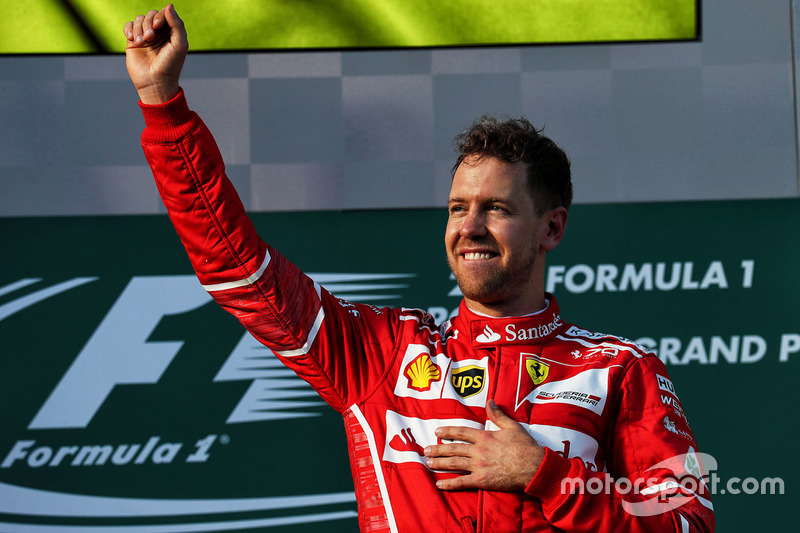 Podium: ganador, Sebastian Vettel, Ferrari