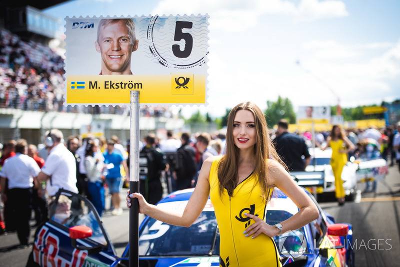 Grid girl of Mattias Ekström, Audi Sport Team Abt Sportsline, Audi A5 DTM