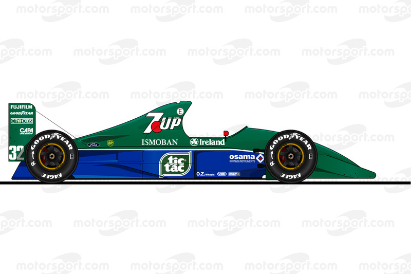 Michael Schumacher tarafından 1991 yılında kullanılan Jordan 191