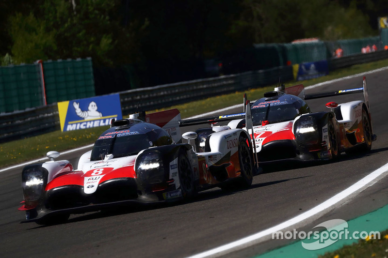 #8 Toyota Gazoo Racing Toyota TS050: Sébastien Buemi, Kazuki Nakajima, Fernando Alonso, #7 Toyota Gazoo Racing Toyota TS050: Mike Conway, Jose Maria Lopez, Kamui Kobayashi