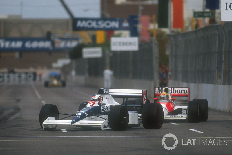 Jean Alesi, Tyrrell 018 Ford, Ayrton Senna, Mclaren MP4/5B Honda