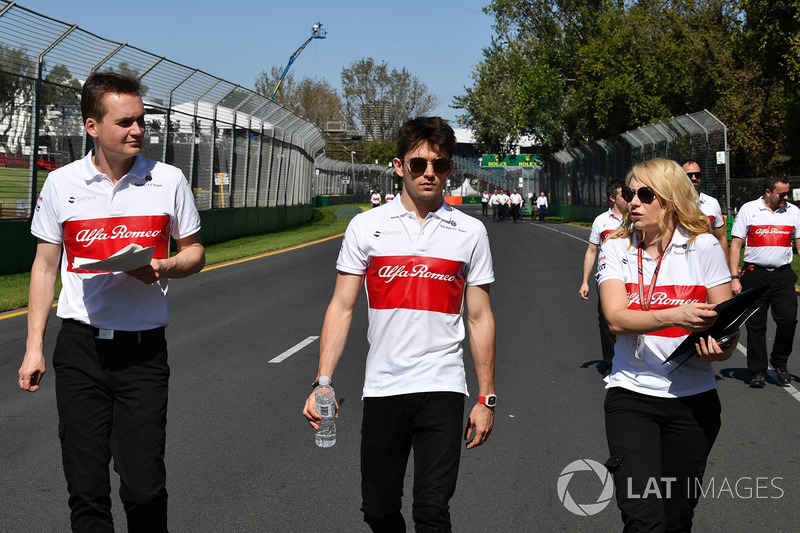 Charles Leclerc, Alfa Romeo Sauber F1 Team walks the track