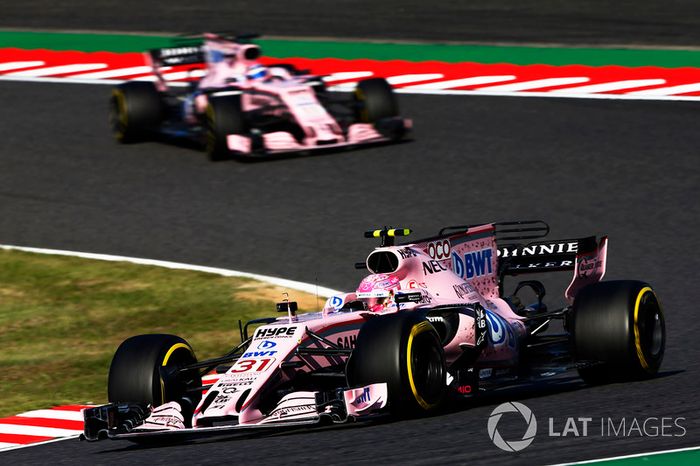 Esteban Ocon, Sahara Force India F1 VJM10, Sergio Pérez, Sahara Force India F1 VJM10