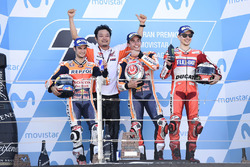 Podium: Race winner Marc Marquez, Repsol Honda Team, second place Dani Pedrosa, Repsol Honda Team, third place Jorge Lorenzo, Ducati Team