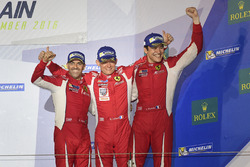 Podium LMGTE Am : troisième place #83 AF Corse Ferrari 458 Italia: Francois Perrodo, Emmanuel Collard, Rui Aguas