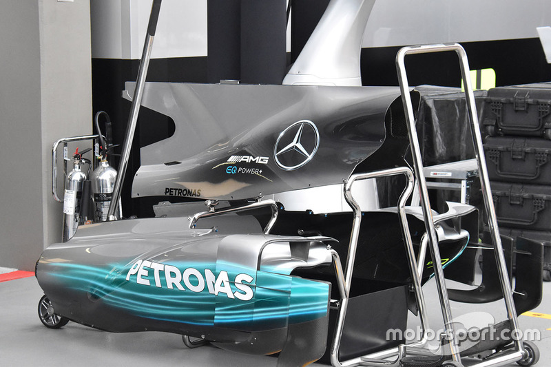 Detalle de la carrocería Mercedes AMG F1 W08