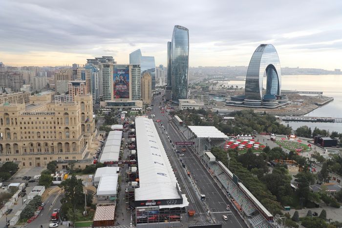 An aerial view of Baku