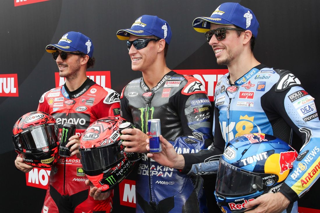 Francesco Bagnaia, Equipo Ducati, Alex Márquez, Gresini Racing, Fabio Quartararo, Yamaha Factory Racing