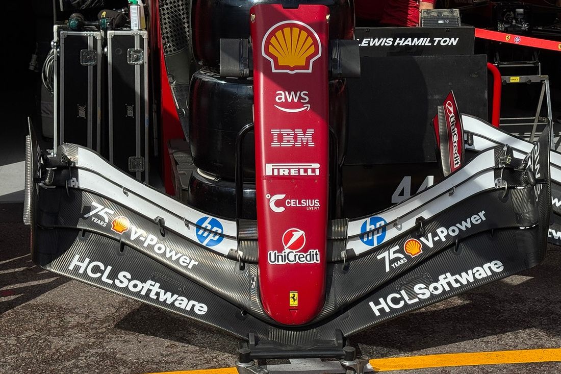 Detalle del alerón delantero de Ferrari