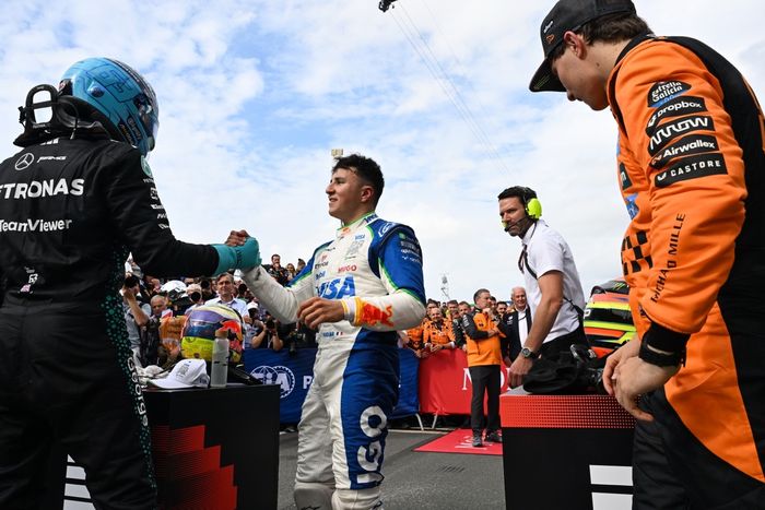 George Russell, Mercedes, Isack Hadjar, Racing Bulls Team