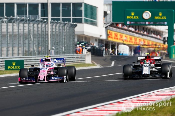 Lance Stroll, Racing Point RP19, Antonio Giovinazzi, Alfa Romeo Racing C38