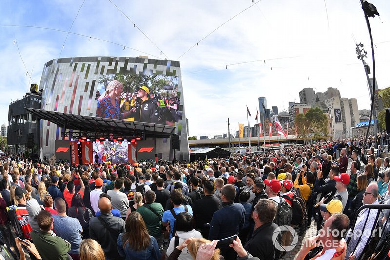 Fans at the Federation Square event