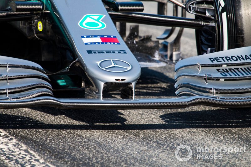 Lewis Hamilton, Mercedes AMG F1 W10, nose detail