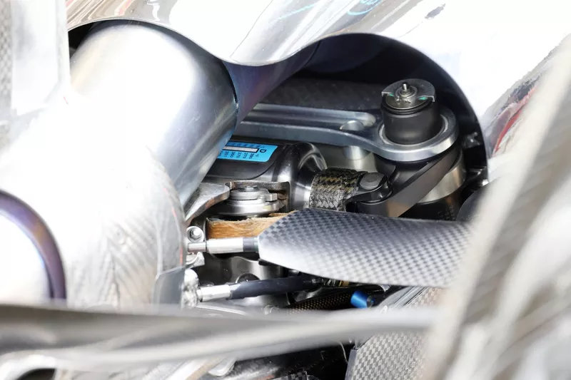 Mercedes F1 W15 rear suspension detail