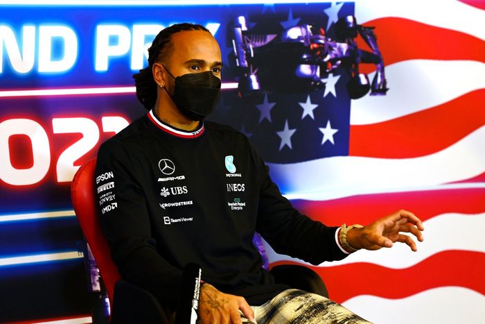 Lewis Hamilton, Mercedes en la rueda de prensa de los pilotos