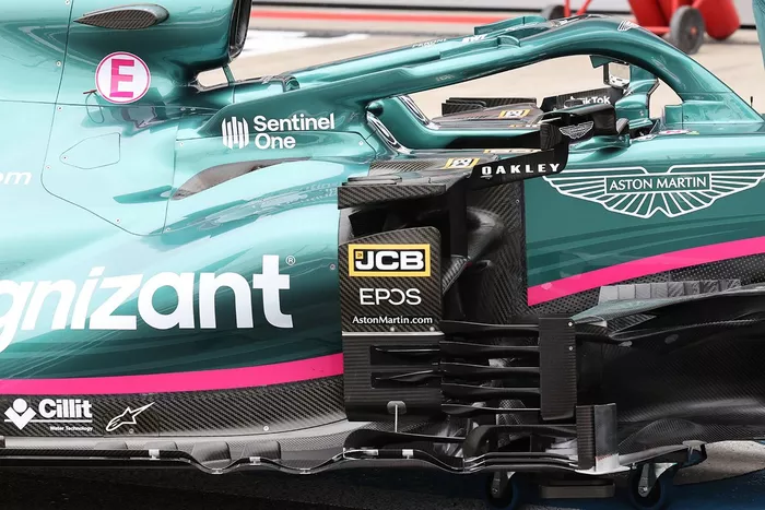 Detalle de los sidepods del Aston Martin AMR21
