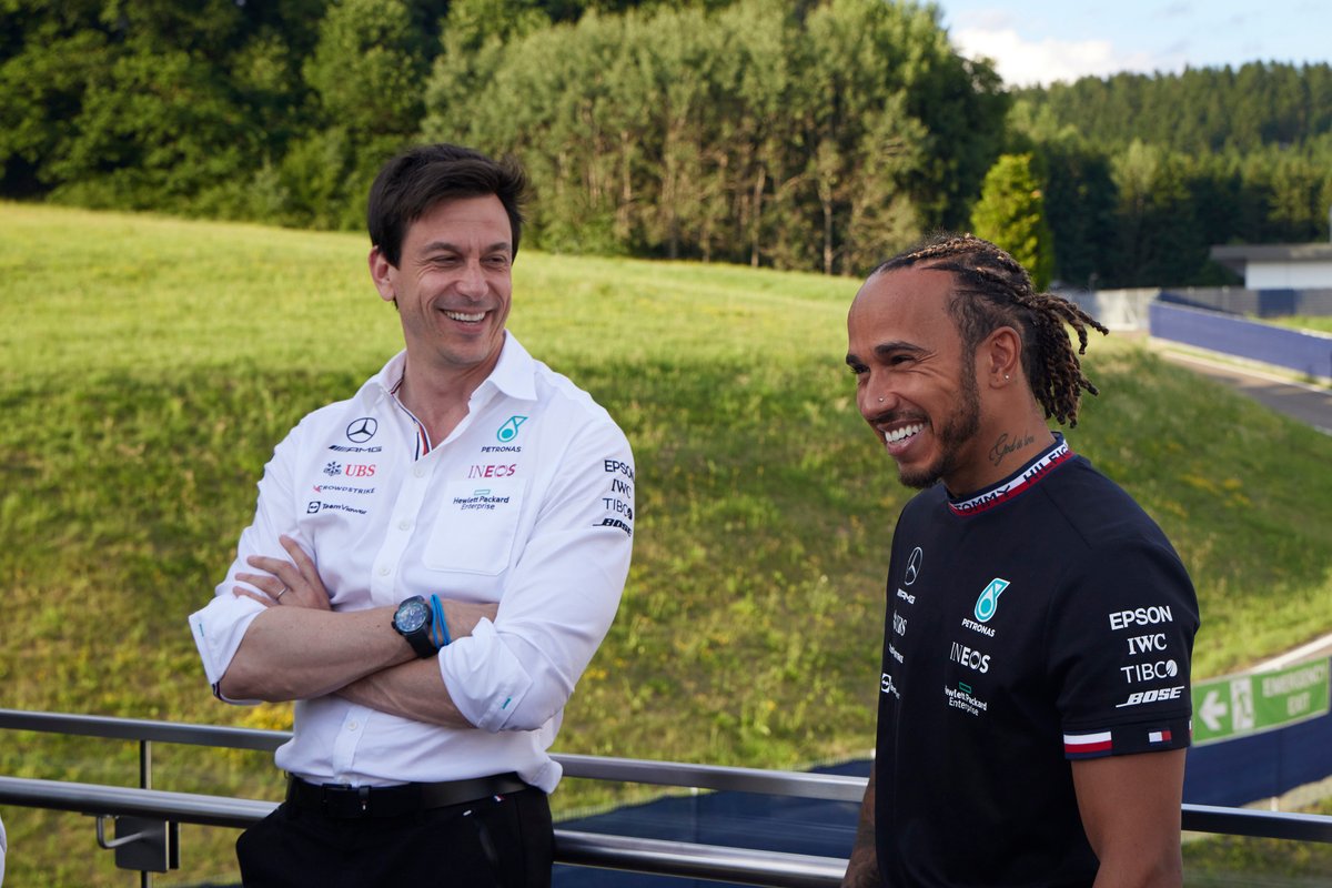 Toto Wolff, Team principal Mercedes and Lewis Hamilton, Mercedes