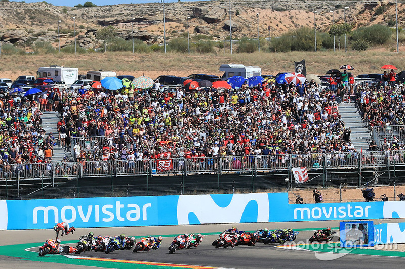 Kecelakaan Jorge Lorenzo, Ducati Team, saat start