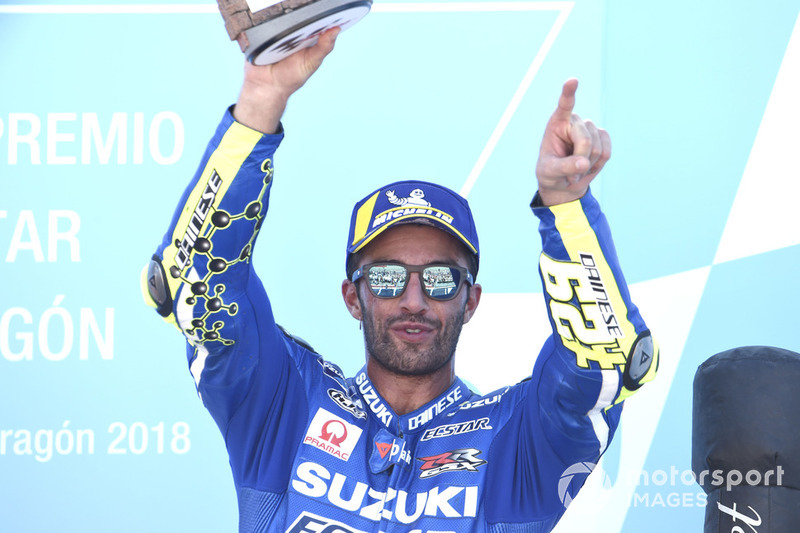 Podio: il terzo classificato Andrea Iannone, Team Suzuki MotoGP