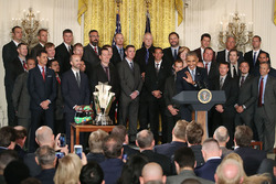 Kyle Busch, Joe Gibbs Racing Toyota meets with President Barack Obama at the White House