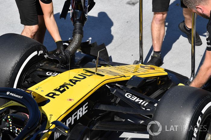 El morro del RS18 de Nico Hulkenberg, Renault Sport F1 Team
