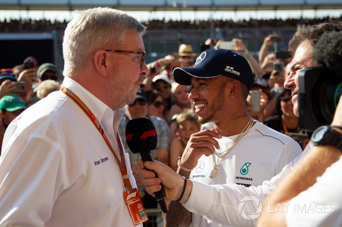 Ross Brawn, director deportivo de la F1 y Lewis Hamilton, Mercedes-AMG F1