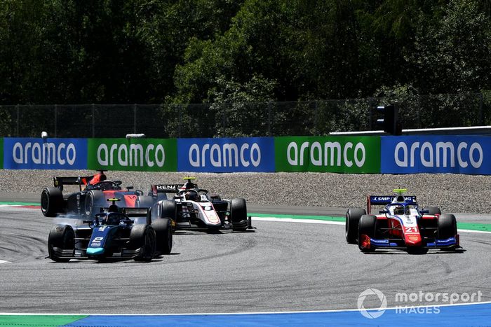 Dan Ticktum, Dams, Robert Shwartzman, Prema Racing, y Christian Lundgaard, ART Grand Prix