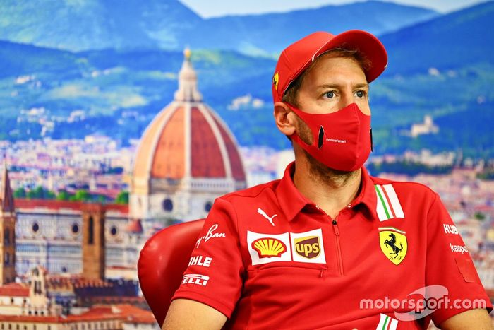 Sebastian Vettel, Ferrari en la conferencia de prensa