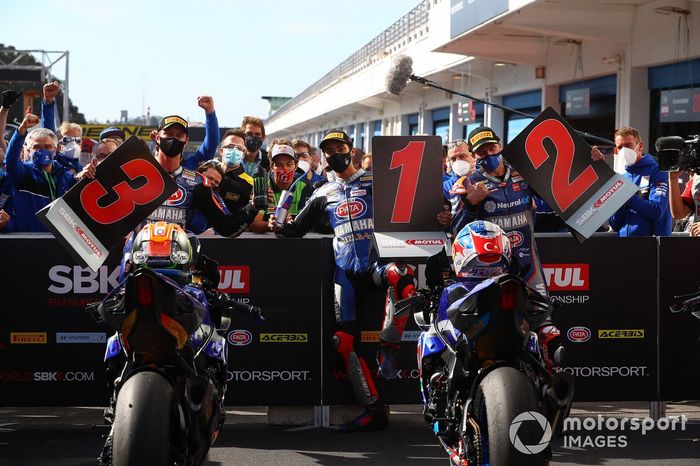 Michael van Der Mark, Pata Yamaha, Toprak Razgatlioglu, Pata Yamaha, Garrett Gerloff, GRT Yamaha