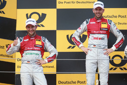 Podium: Racewinnaar René Rast, Audi Sport Team Rosberg, Audi RS 5 DTM, tweede plaats Mike Rockenfell