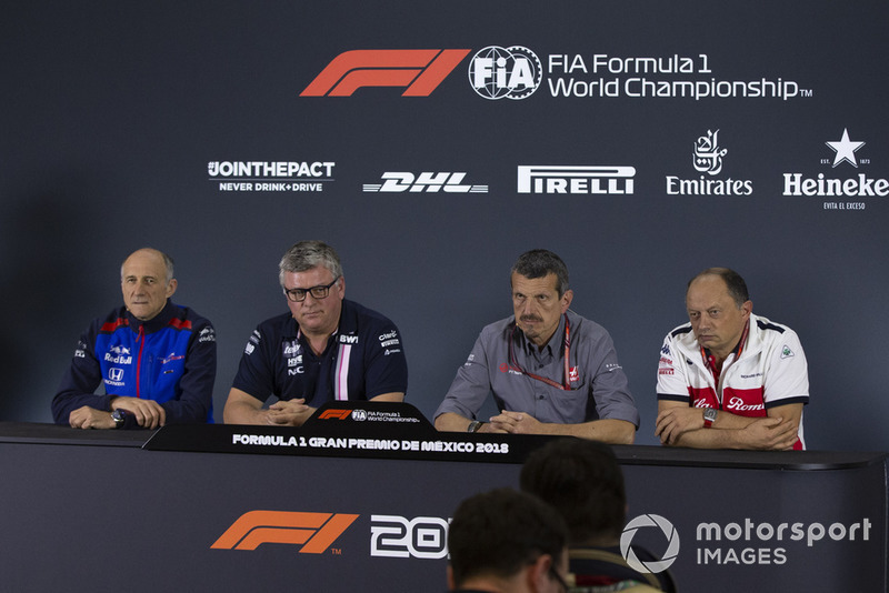 Керівник Scuderia Toro Rosso Фрац Тост, керівник Racing Point Force India Отмар Сафнауер, керівни Haas F1 Гюнтер Штайнер, керівник Sauber Фредерік Вассьор