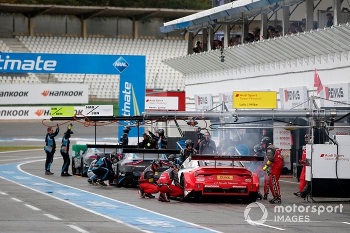 Humo en el coche de René Rast, Audi Sport Team Rosberg, Audi RS 5 DTM