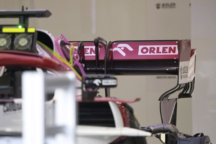 Detalle del alerón trasero del Alfa Romeo Racing C41