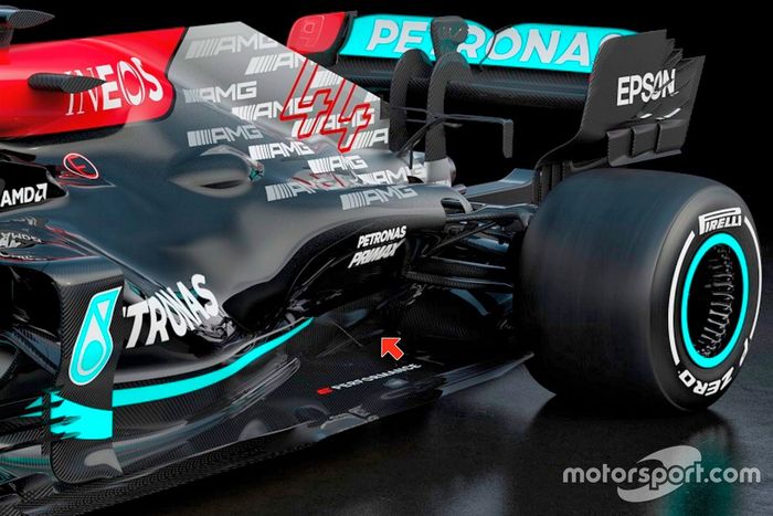 Trasera del Mercedes AMG F1 W12
