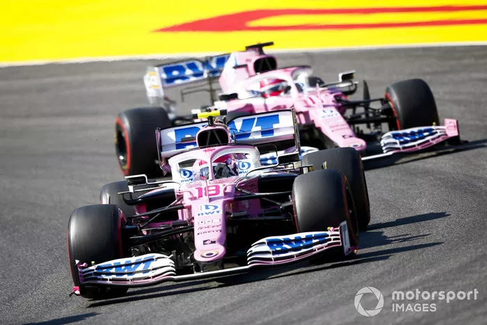 Lance Stroll, Racing Point RP20, Sergio Pérez, Racing Point RP20