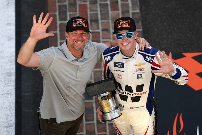 Connor Zilisch, JR Motorsports Chevrolet, and Dale Earnhardt Jr.