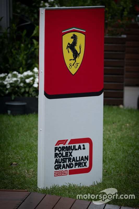 Ferrari board in the paddock