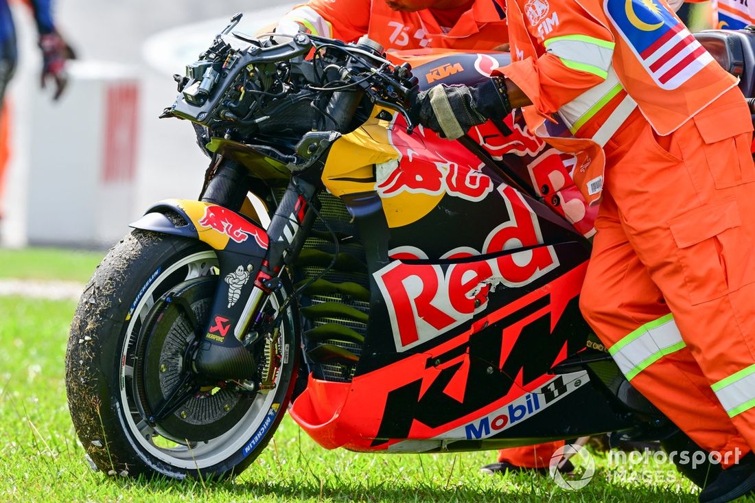 Brad Binder, Red Bull KTM Factory Racing, acidente de mota