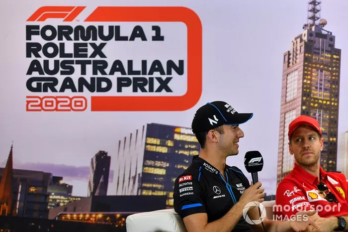 Nicholas Latifi, Williams Racing, Sebastian Vettel, Ferrari in conferenza stampa