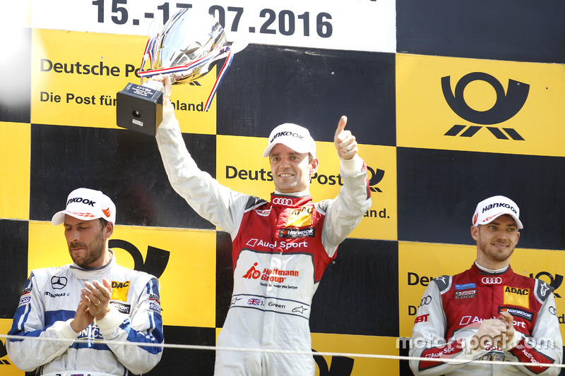 Podium: Race winner Jamie Green, Audi Sport Team Rosberg, Audi RS 5 DTM