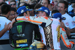 Johann Zarco, Monster Yamaha Tech 3, Marc Marquez, Repsol Honda Team in Parc Ferme