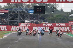 Marc Marquez, Repsol Honda Team re starting the bike on the grid