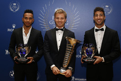 Top 3 der Formel-1-WM 2016: Weltmeister Nico Rosberg, 2. Lewis Hamilton, 3. Daniel Ricciardo