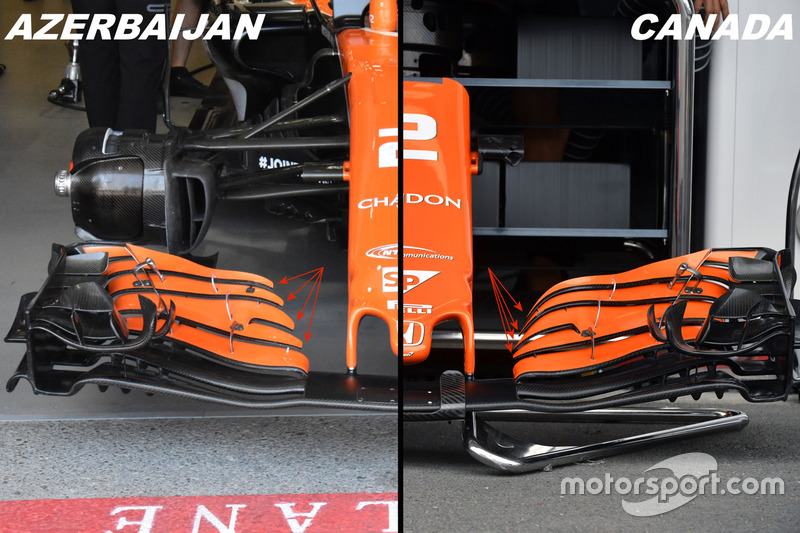 Nez et aileron avant de la McLaren MCL32