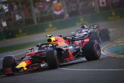 Max Verstappen, Red Bull Racing RB14 Tag Heuer, spins in the path of Romain Grosjean, Haas F1 Team VF-18 Ferrari