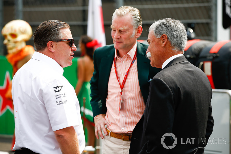 Zak Brown, McLaren Technology Group, Sean Bratches,  Chase Carey