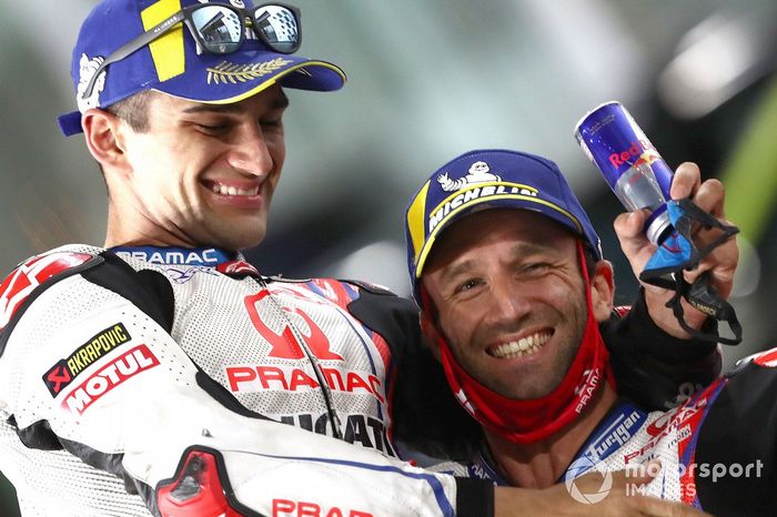 Segundo lugar Johann Zarco, Pramac Racing y tercer lugar Jorge Martín, Pramac Racing