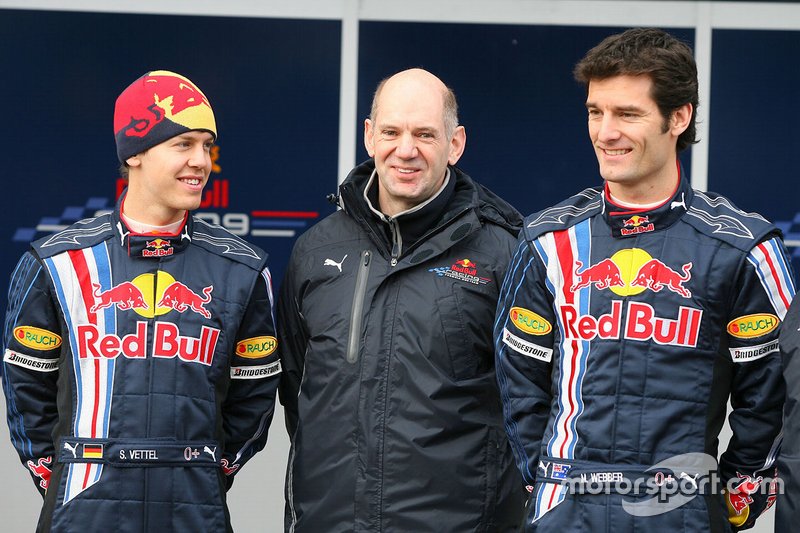 Sebastian Vettel, Red Bull racing, Mark Webber, Red Bull Racing with Adrian Newey, Red Bull Racing Chief Technical Director