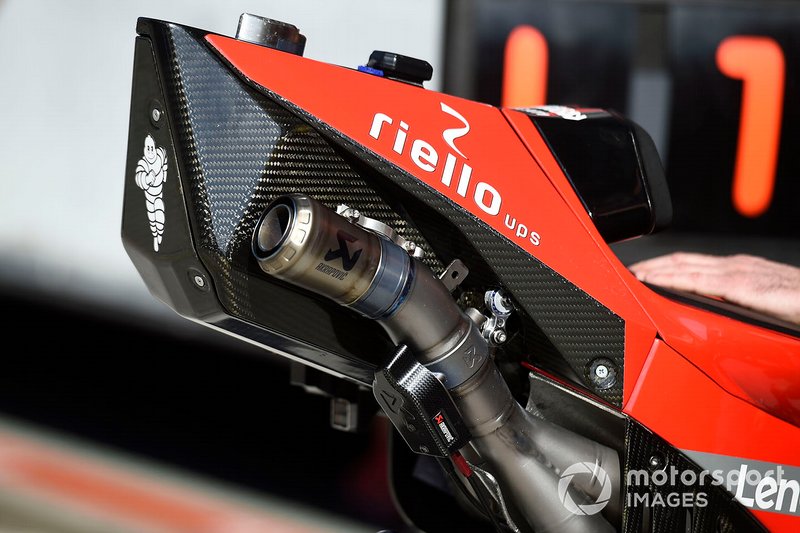 Dettaglio della moto del team Ducati